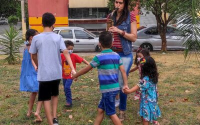 Dia de gravação com as crianças